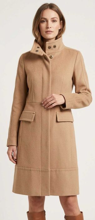 WEEKEND MAX MARA płaszcz damski beżowy wełniany przejściowy 38