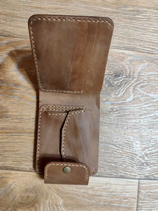 Шкіряний гаманець з монетницею. Кошелек мужской кожаный