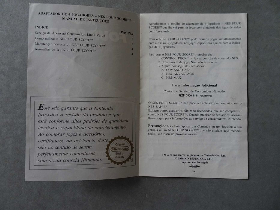 Catálogo / Instruções NES Four Score