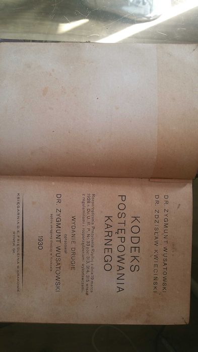 "Kodeks postępowania karnego"  •  Wusatowski  •  1930r.