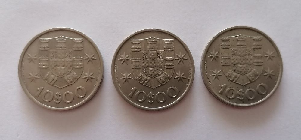 Conjunto de 3 moedas 10$00 (1973)