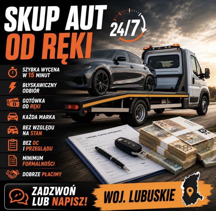 Skupujemy samochody od reki kupimy kazde auto lubuskie