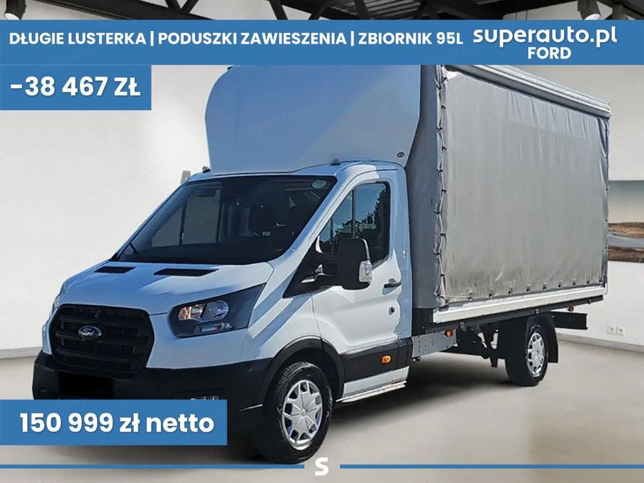 Ford Transit 350 L4 Trend Plandeka RWD 2.0 165KM  Długie lusterka !! Bi-Xenon !! Zbiornik 95L !! Ekran 12" !!