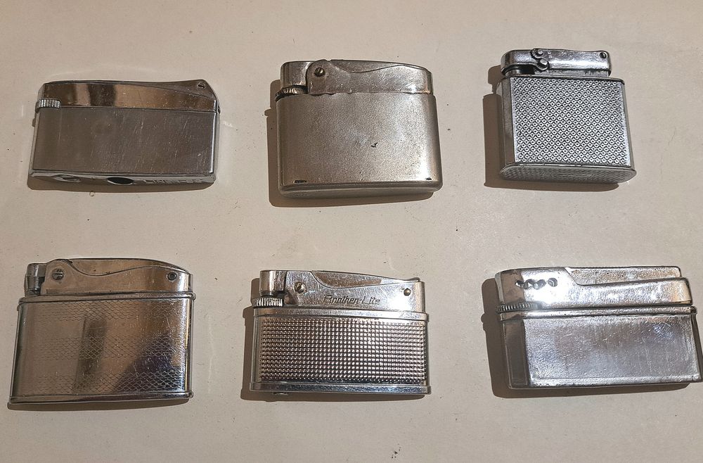 Ціна за 6 шт. Вінтажні бензинові та газові колекційні запальнички.
