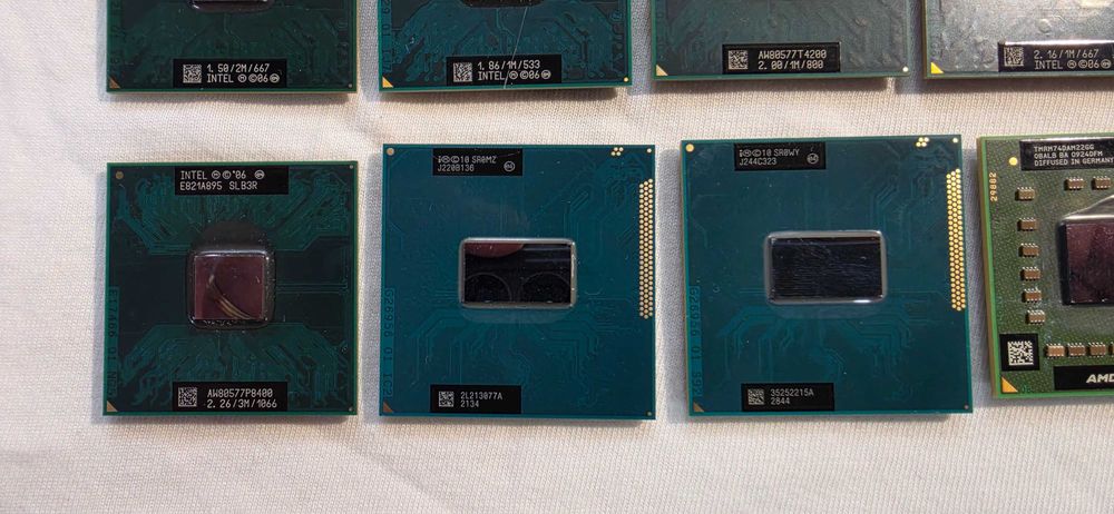 Processadores Vários Computadores Portáteis
