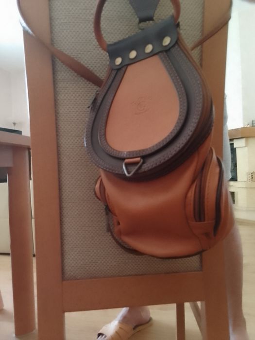 Skórzany Plecak Torebka 2w1 IL GIGLIO FIRENZE Made in Italy Camel NOWY