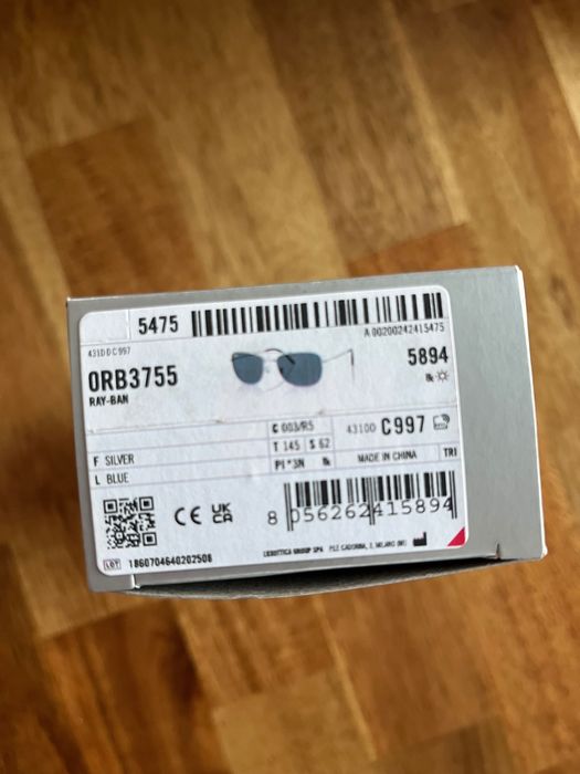 RayBan 3755 Silver Blue 145/62