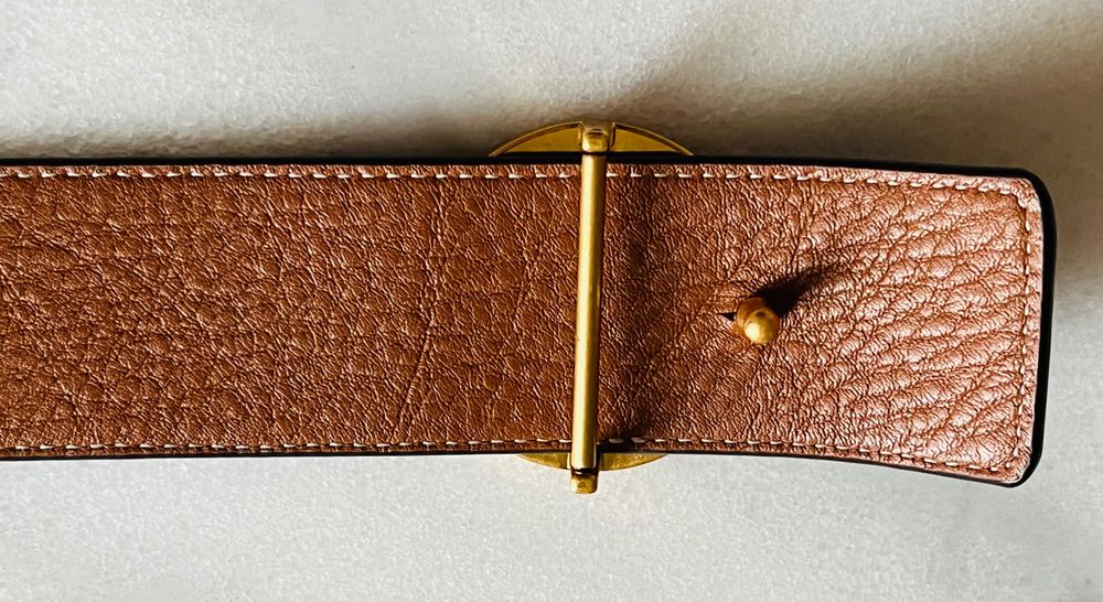 Czarny skórzany pasek Tory Burch