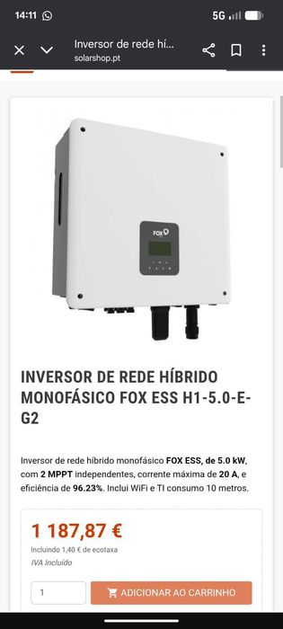Inversor híbrido Fox H1 5kwh