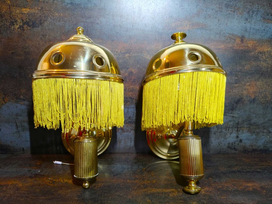 Kinkiety 2 szt. Art Deco, metal, duże, lata 50, vintage