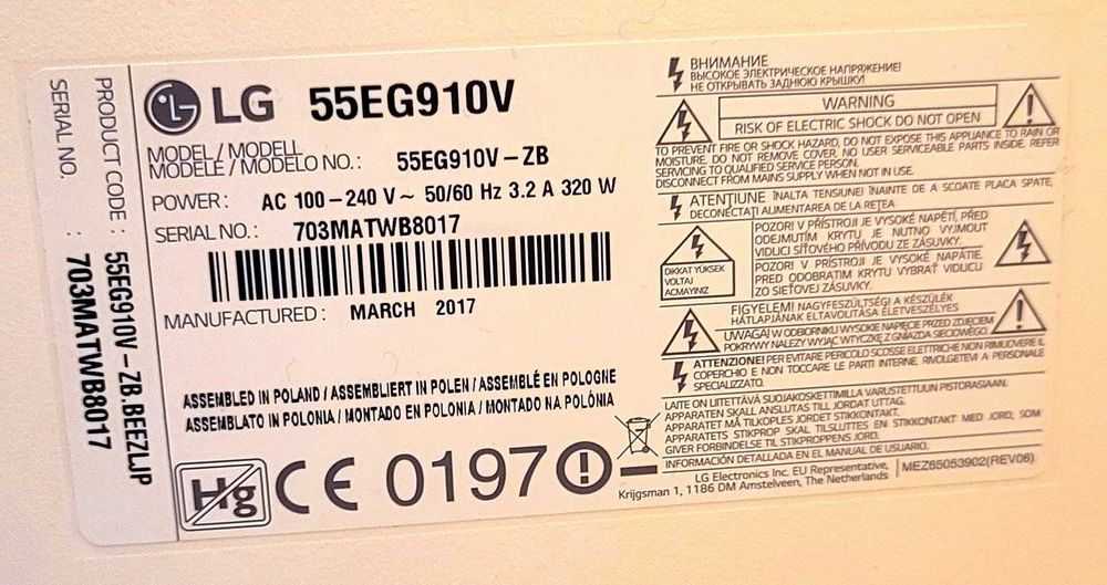 Telewizor LG Oled 55 cali 55EG910V