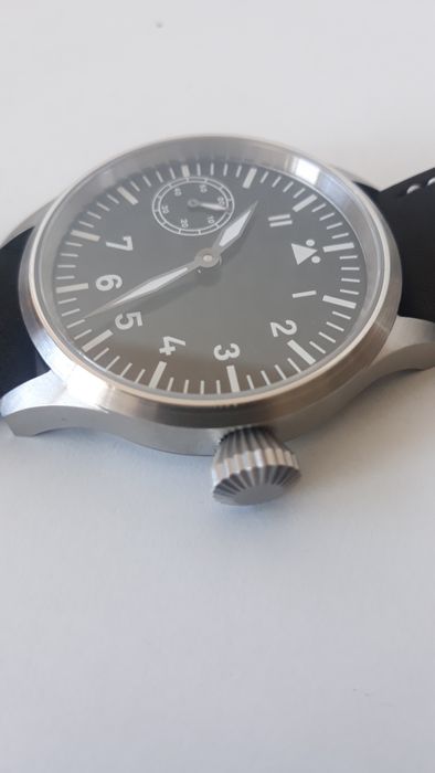 Parnis Pilot Relógio Corda Manual Militar