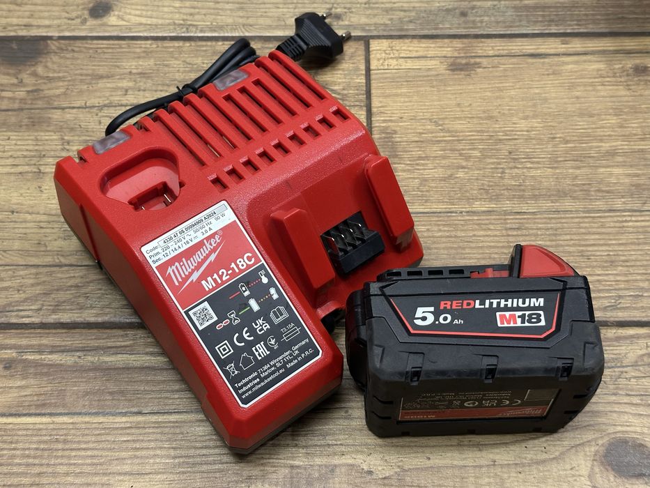 Bateria Milwaukee M18 5Ah oraz ładowarka M12-18C