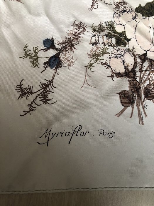 Шовкова вінтажна хустка люксового французького бренду Maria Flor
