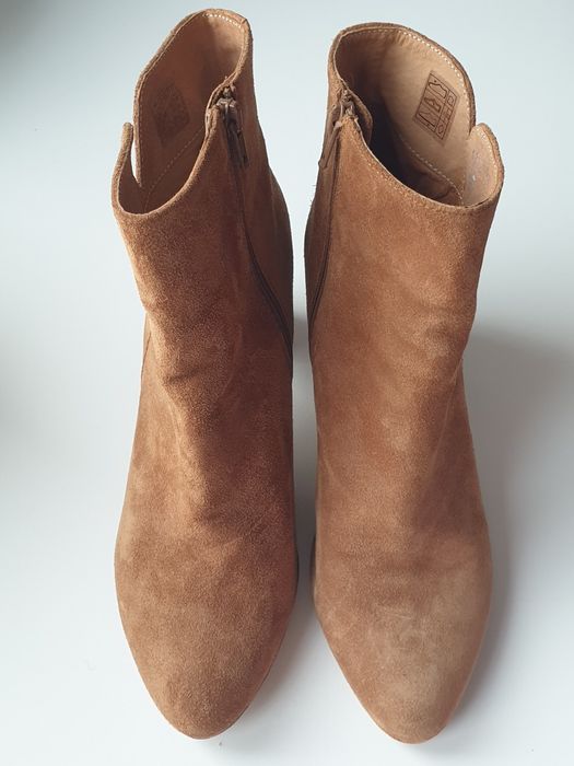 Efektowne skórzane botki damskie * Włoska marka LINEA ZETA Super Stan