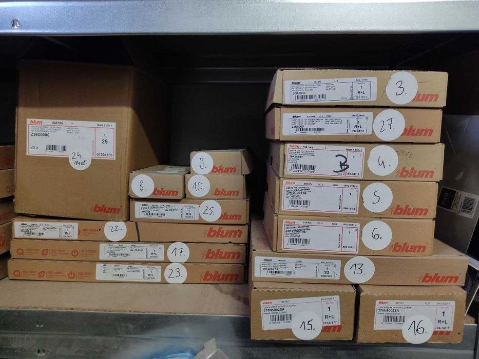 Elementy Okuć BLUM (lista w opisie) - Tanio! Czyszczenie magazynu!