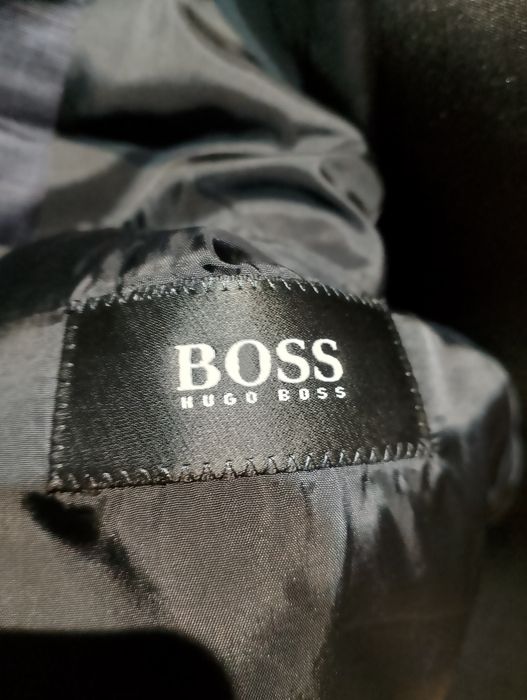 Granatowa Męska Wełniana Marynarka Hugo Boss