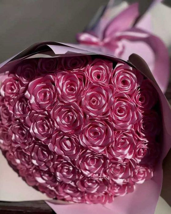 Букети з атласної стрічки/букеты из атлсных  лент