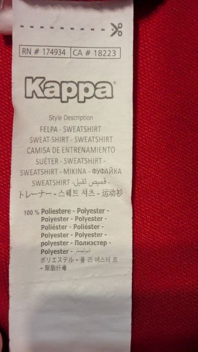 Тренувальна толстовка Kappa 1/4 Zip Light на Кубку світу з регбі Bnwt