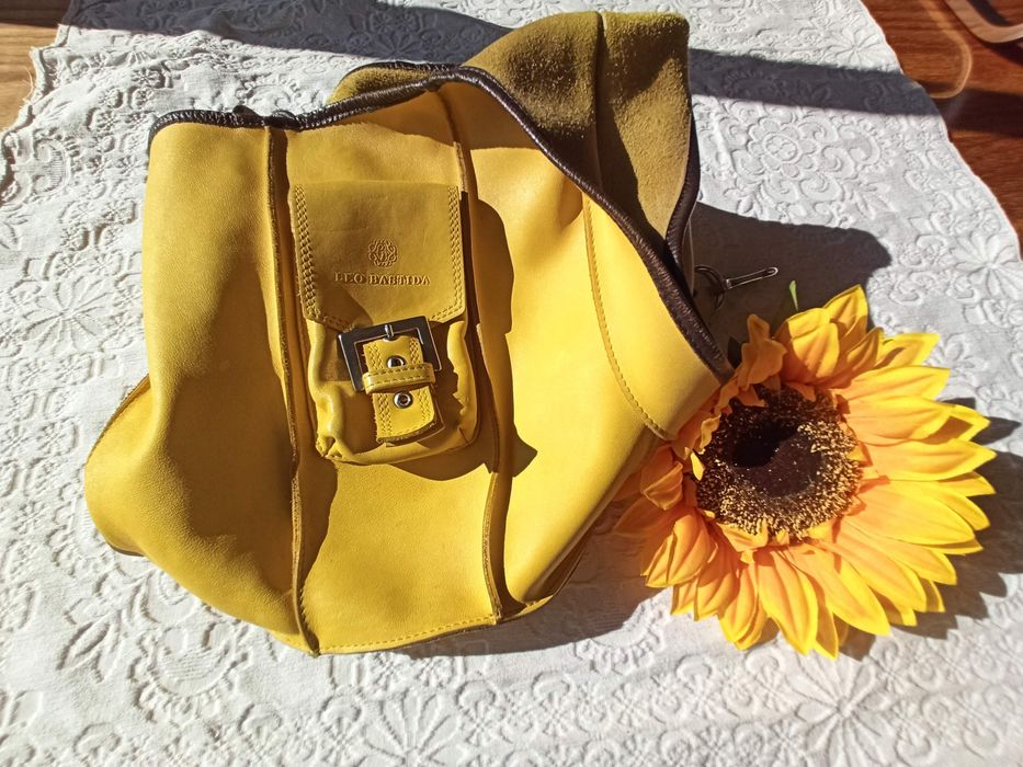 mala amarela em pele Leo Bastida XL