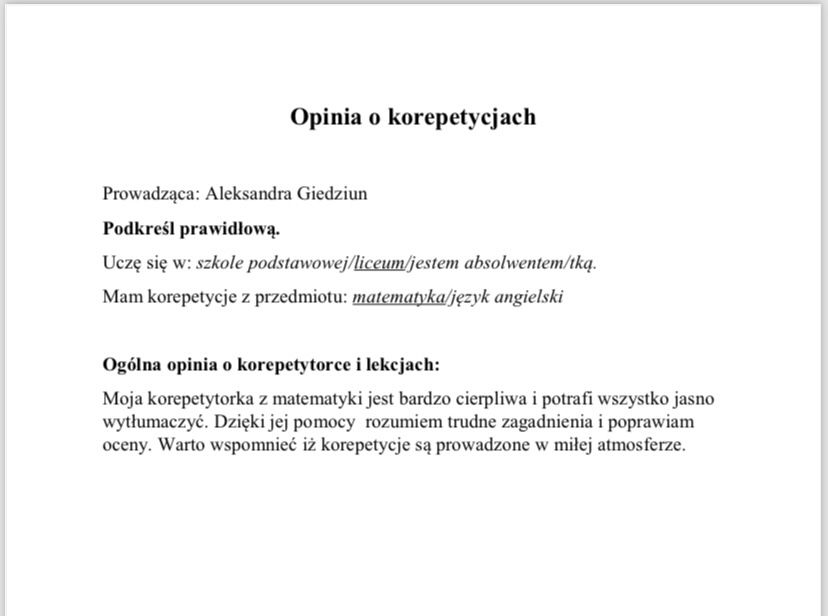 Korepetycje z matematyki zapisy na wrzesień
