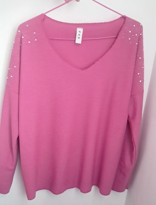 Fuksjowy sweterek L/XL
