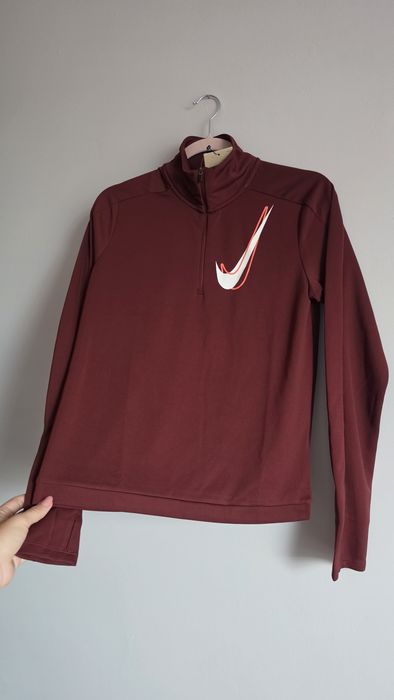 NOWA Bluza Nike Dri-FIT Rozpinana pod Szyją 1/2 Zip Bordowa / Burgund z Metkami Rozmiar S