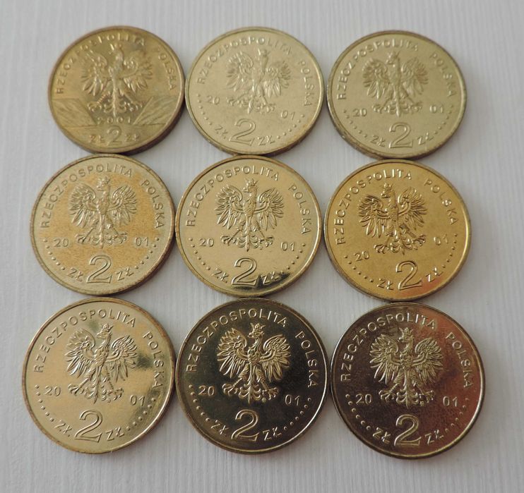 Monety 2zł 2001r komplet
