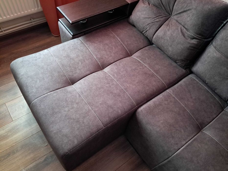 Кутовий диван Елегант 2.55м на 1.5м тумбочка мінібар ящик для білизни