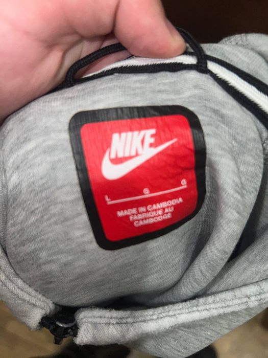 Зіп худі Nike tech fleece сірого кольору