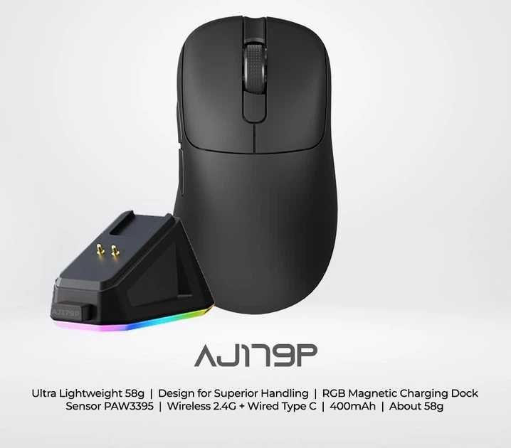 Ajazz AJ179P (PAW3395) Игровая мышь с док-станцией