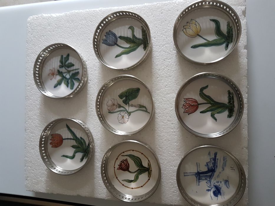 Base garrafa de estanho cerâmica pintado