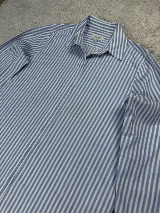 Жіноча стильна полосата сорочка cos рубашка в смужку