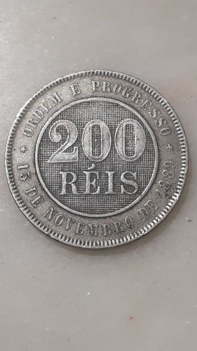 Moeda 200 réis 1895 Brasil