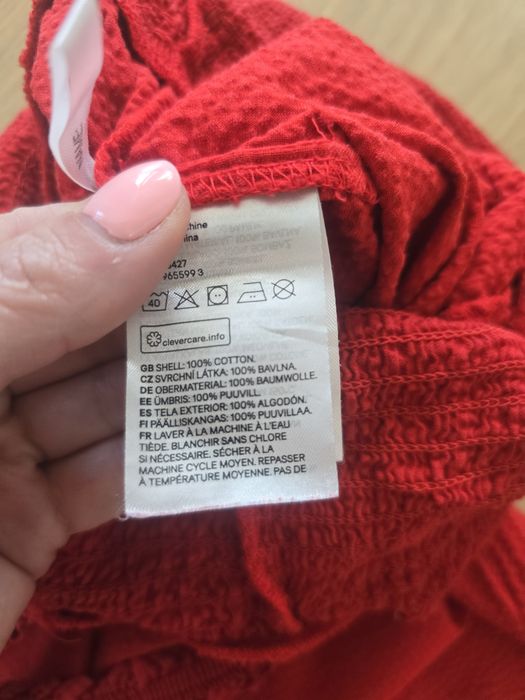 Czerwony kombinezon r. 134 h&m bawełna