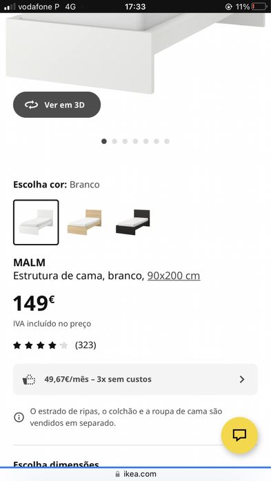Estrutura de cama  malm solteiro + estrado