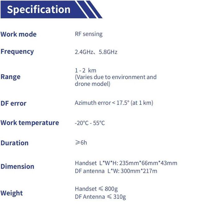 Ручний детектор дронів h1b-d