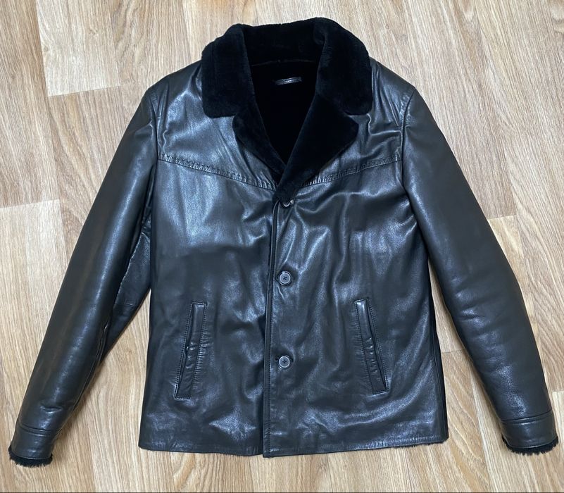 Чоловіча шкіряна куртка дубленка klaros