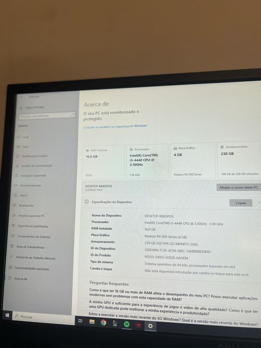 PC Gamer i5 4440 + RX 560 4GB + 16GB RAM + SSD 240GB