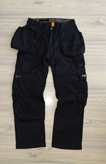 92 Snickers AllroundWork 6201 letnie spodnie  na lato robocze monterskie BHP pas 80 cm AllBlack rzemieślnicze