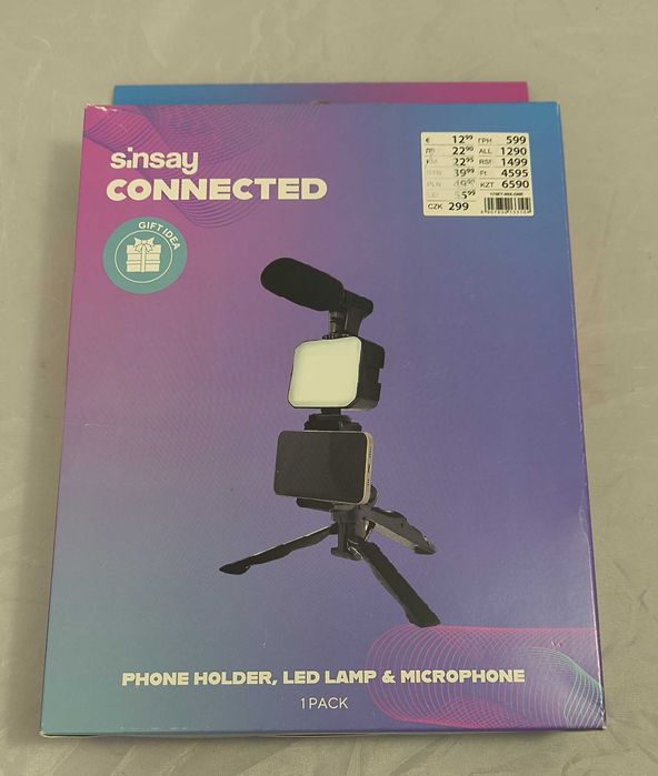 Zestaw Do Nagrywania: Lampa, mikrofon i stojak na telefon sinsay