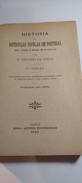 História da Instrução Popular em Portugal - Antonio da Costa (1935)