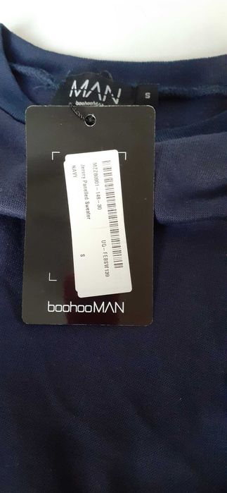 Новая мужская толстовка Boohoo размер S (46), цвет темно синий