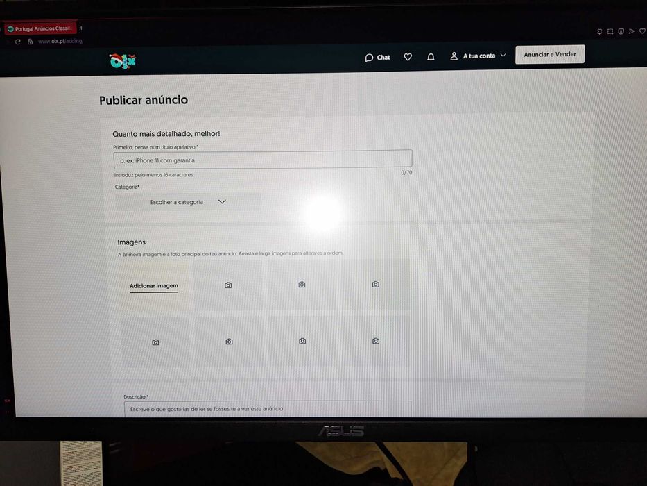 Monitor Asus VY279 Usado em bom estado!