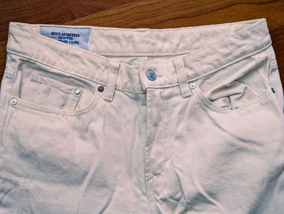 [31/32] Білі Джинси H&M Regular Tapered Cropped (Coupe Fuselée)