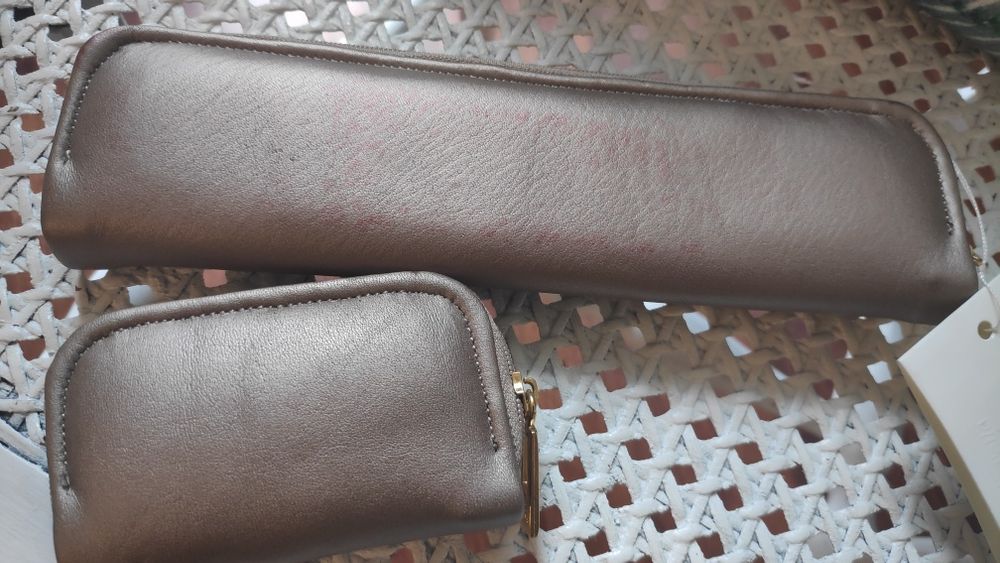 Conjunto estojo+porta moedas pele