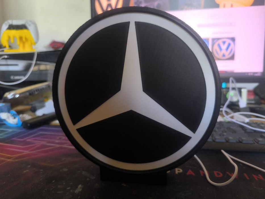 Lightbox Luminaria decorativa Mercedes-Benz logo moderno