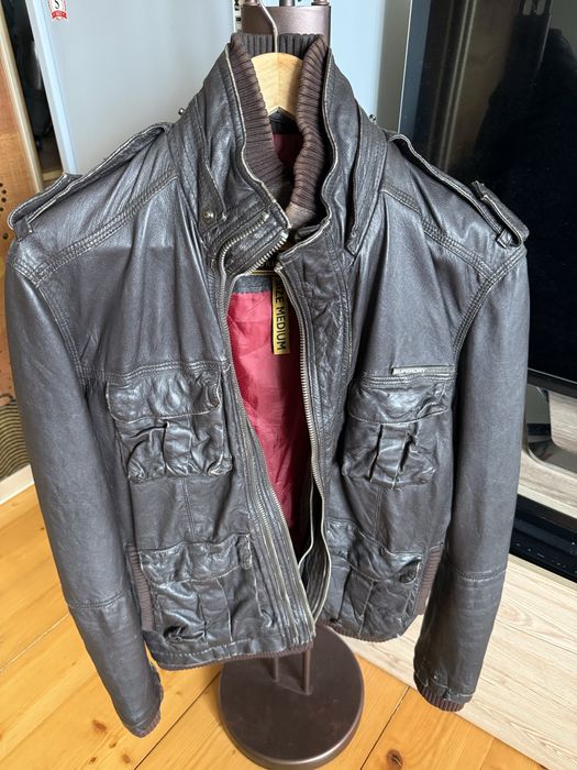 Шкіряна куртка Superdry Leather Rotor Jacket оригінал, розмір M