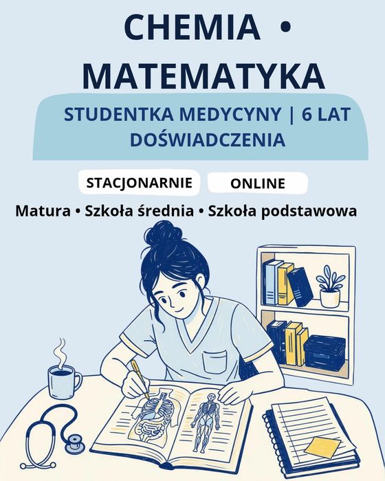 Korepetycje Chemia i Matematyka | Matura | Szkoła | Online / Olsztyn