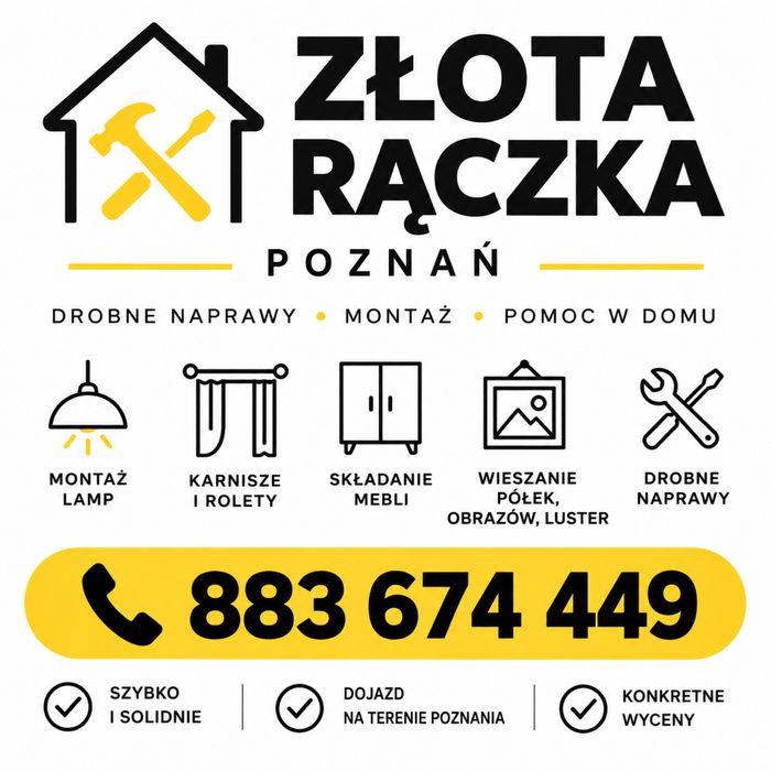 Montaż lamp karniszy żyrandoli wieszaków luster